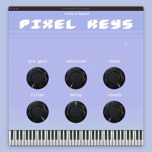 24 Wavell St「Pixel Keys」無料・軽量・高品質!レトロゲーム風の8ビットサウンドを誰でも簡単に作れるVSTプラグイン|DTMプラグインセール