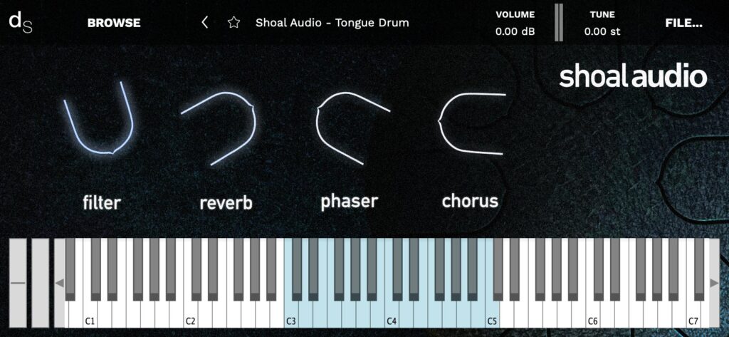 Shoal Audio「Expressive Tongue Drum」タッチの強さで音色が驚くほど変化する!6段階のベロシティと4ラウンドロビンで感情まで伝わる、幻想的な響きとリアルな演奏感を両立した打楽器音源|DTMプラグインセール