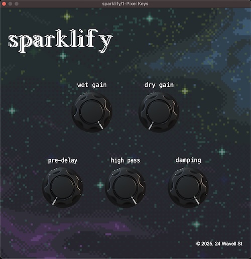 24 Wavell St「sparklify」風鈴のような繊細な響きがサウンドに命を吹き込む、音が光り、響きが広がる幻想的なShimmerリバーブ|DTMプラグインセール