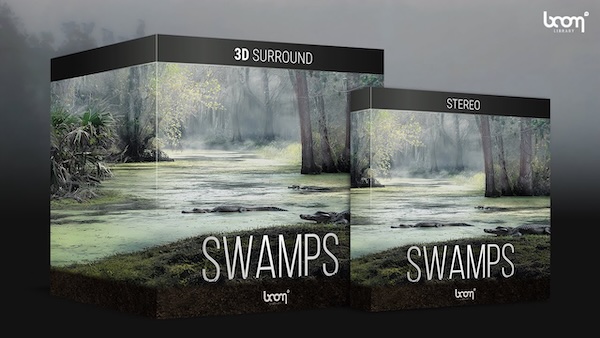BOOM Library「Swamps」陸と水が絶え間なく重なり合う湿地帯の音響的複雑性を捉えた、緊張状態にあるハビタットのサウンド！3年間にわたり、カエルの鳴き声、アリゲーターの行動、変化する昆虫層、葦の動き、自然なスクウェルチ・テクスチャーを記録した、プロフェッショナル・スワンプ効果音ライブラリ｜DTMプラグインセール