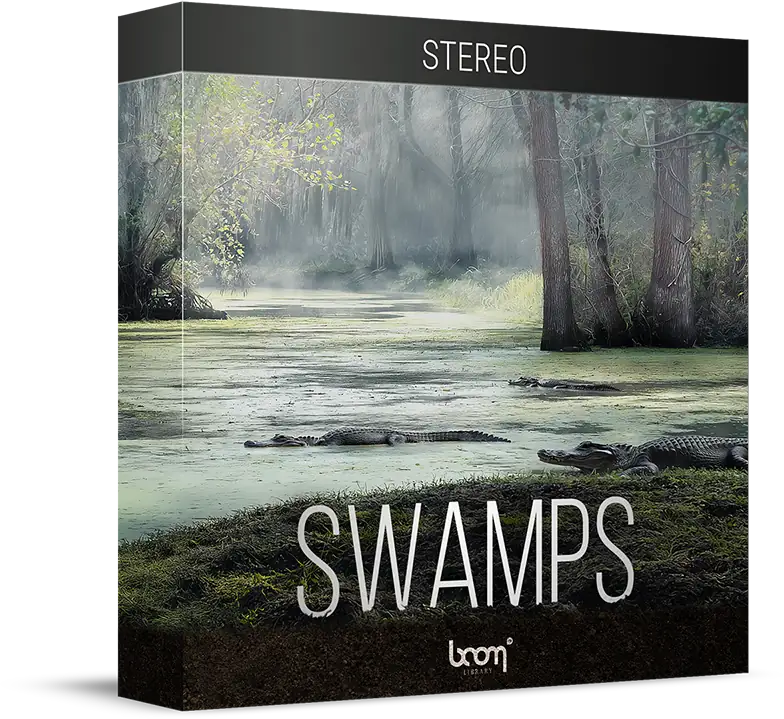 BOOM Library「Swamps」陸と水が絶え間なく重なり合う湿地帯の音響的複雑性を捉えた、緊張状態にあるハビタットのサウンド！3年間にわたり、カエルの鳴き声、アリゲーターの行動、変化する昆虫層、葦の動き、自然なスクウェルチ・テクスチャーを記録した、プロフェッショナル・スワンプ効果音ライブラリ｜DTMプラグインセール