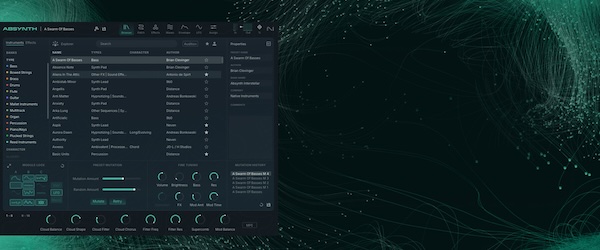 Native Instruments「Absynth 6」洗練されたインターフェース、新しいウェーブフォームエディター、ビジュアルブラウザでサウンドデザインをより高速かつ直感的にし、インテリジェントなプリセット生成で即座の創造性を刺激する次世代シンセサイザー
