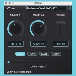 Kushview「reTuner」音質を落とさずA440HzからA432Hzへ自在にチューニング変換！音楽制作やヒーリング音源に最適なオープンソースの万能チューニング変換ツール｜DTMプラグインセール