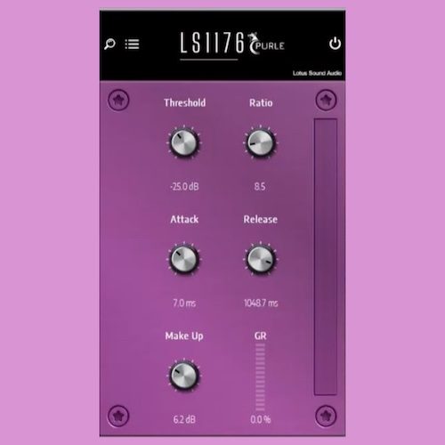 LOTUS SOUND AUDIO「LS 1176 PURPLE」サウンドに圧倒的なパンチと迫力を加え、ダイナミクスを完全に制御！伝説の1176コンプレッサーを忠実に再現した強力プラグイン｜DTMプラグインセール