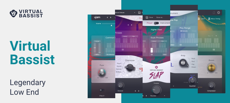 UJAM「Virtual Bassist Bundle 2」ポップ、ロック、ジャズなど様々なジャンルに対応!指一本でプロフェッショナルなベースラインを瞬時に作成する、リアルで多彩なバーチャルベースツール|DTMプラグインセール