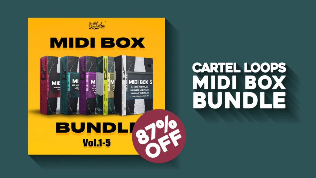 Cartel Loops「MIDI Box Bundle」もうアイデアに困らない！Trap・Drill・Hip Hop対応の1,399種類のMIDIが詰まったサウンドパック｜DTMプラグインセール