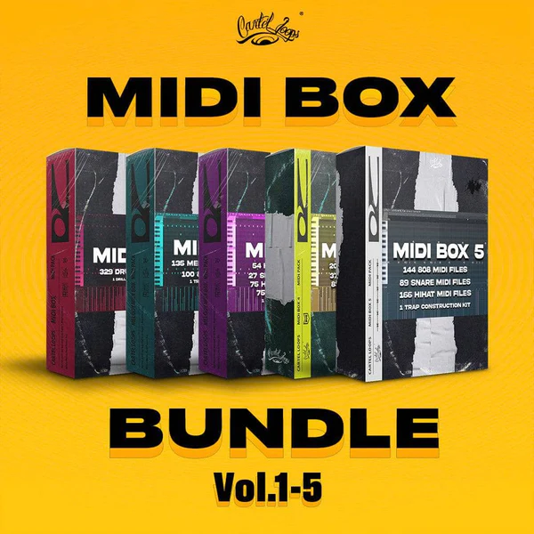 Cartel Loops「MIDI Box Bundle」もうアイデアに困らない！Trap・Drill・Hip Hop対応の1,399種類のMIDIが詰まったサウンドパック｜DTMプラグインセール