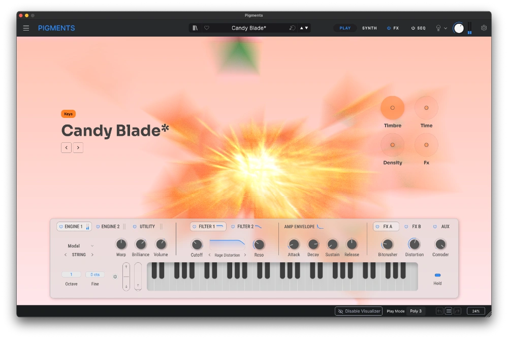 Arturia「Pigments 7」6つの最先端シンセシス・エンジンをカラーコード化されたインターフェースで統合!簡単なドラッグ&ドロップモジュレーション、プレミアムFX、ジェネレーティブ・シーケンシングで無限のサウンドスペクトラムを探求する、パワフルなエンド・トゥ・エンド・シンセサイザー|DTMプラグインセール