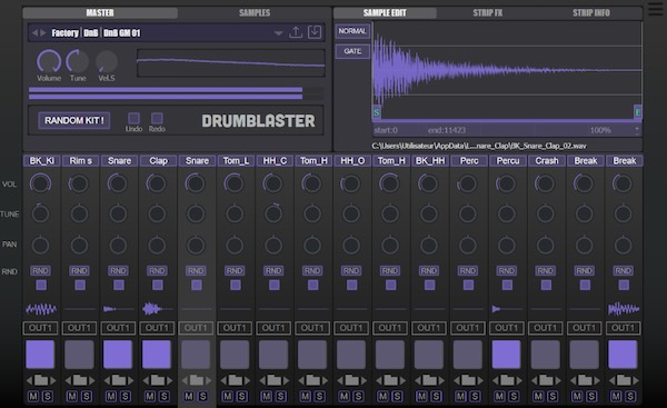 Audio Blast「Drum Blaster」16チャンネルストリップ、11の統合FXプロセッサー、4000以上のドラムサンプルの膨大なライブラリー！現代プロデューサーのための究極のビートジェネレーター&サンプラー｜DTMプラグインセール