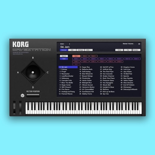KORG「WAVESTATION」ジョイスティックで4つのオシレーターをミックス&モーフし、波形をシーケンスに配置してリズムやメロディパターンを形成するウェーブシーケンス機能を備えたシンセサイザー｜DTMプラグインセール