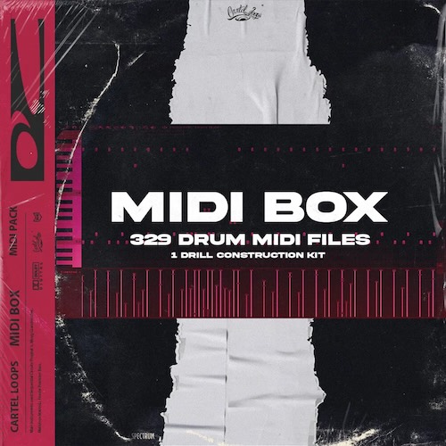 Cartel Loops「MIDI Box 1」808・ハイハット・スネア・キックまで完全網羅！作業スピードとクオリティを両立する、329種類の高品質ドラムMIDIパック｜DTMプラグインセール