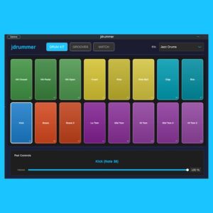 jmantra「jdrummer」29種類以上のドラムキットと豊富なグルーヴを備えたオープンソースVST！DAWに完全対応＆自動リズム提案までできる高性能ドラムプラグイン｜DTMプラグインセール