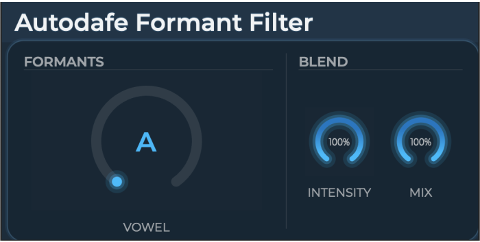 Autodafe「Autodafe Formant Filter」母音(A・E・I・O・U)を滑らかにモーフィングし、ボーカルのような音作りを実現する超軽量フォルマントフィルター|DTMプラグインセール