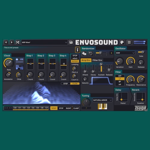Tsuga Audio「Envosound」80年代のゲームサウンドを現代の制作環境に完全対応！レトロな質感・革新的なアルペジエーター・視覚的操作が融合する新定番シンセ｜DTMプラグインセール