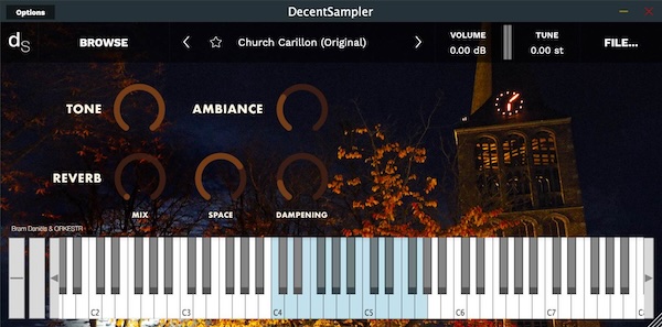 Bram Daniëls & ORKESTR「Church Carillon」環境音楽・映画音楽・アンビエントにも最適！オランダの小さな町の教会で40年以上響き続けてきた本物の鐘の音を忠実に再現した無料バーチャル楽器｜DTMプラグインセール