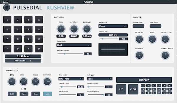 Kushview「PulseDial DTMF Synthesizer」電話のプッシュ音を本格的な楽器として使える！音楽制作にもDTMF信号シミュレーションにも使える“ニッチで万能”なシンセサイザー｜DTMプラグインセール