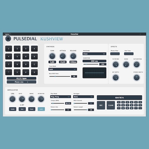 Kushview「PulseDial DTMF Synthesizer」電話のプッシュ音を本格的な楽器として使える！音楽制作にもDTMF信号シミュレーションにも使える“ニッチで万能”なシンセサイザー｜DTMプラグインセール