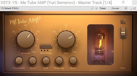 YS Plugins「YS - Tube AMP_v.1.0.0」ミックスに自然な倍音と深みを加えたい人必見！真空管アンプのような音質をプラグインで再現した無料サチュレーター｜DTMプラグインセール