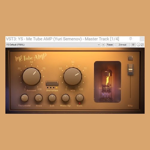 YS Plugins「YS - Tube AMP_v.1.0.0」ミックスに自然な倍音と深みを加えたい人必見！真空管アンプのような音質をプラグインで再現した無料サチュレーター｜DTMプラグインセール