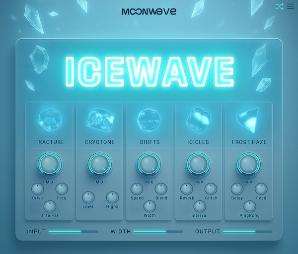 MoonwaveFX「ICEWAVE」音を氷の芸術へと変える新感覚マルチエフェクト！5つの独創的モジュールで音に動きと質感を与える革新的サウンドツール｜DTMプラグインセール