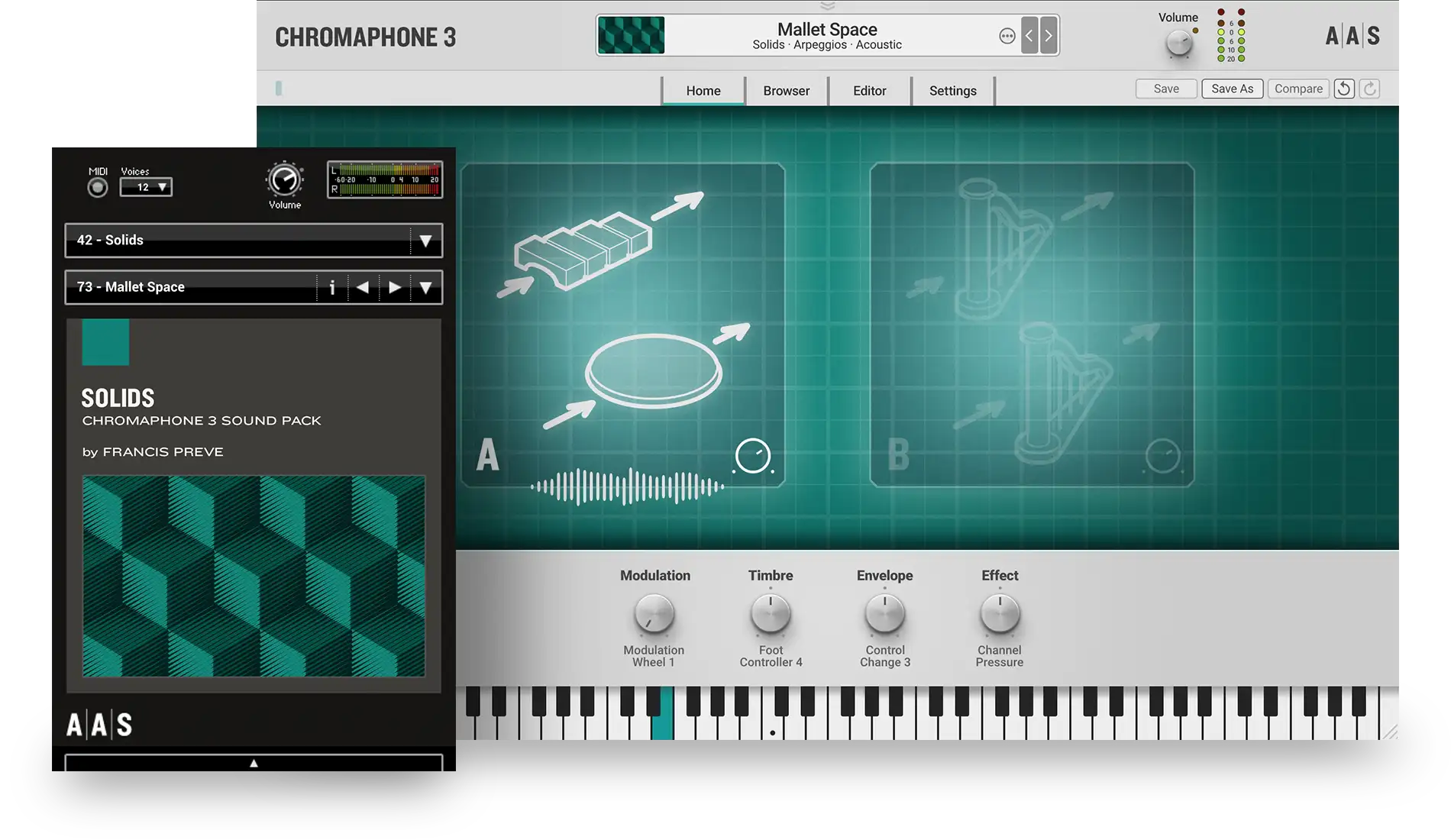 Applied Acoustics Systems「Solids Chromaphone 3 Sound Bank」アコースティックのリアルな響きとシンセの創造性が融合した革新的サウンド！音の質感とリアリティを極めた次世代ハイブリッド音源｜DTMプラグインセール