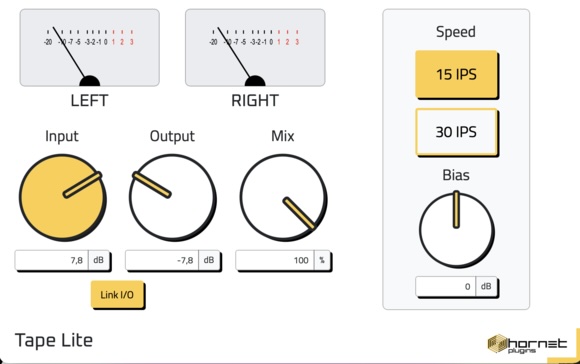 HoRNet Plugins「HoRNet TapeLite」デジタルの冷たさを和らげ、自然な温かみと一体感を生む“本物志向”のテープエミュレーションプラグイン｜DTMプラグインセール