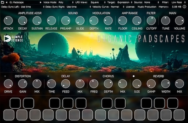 SampleScience「Organic Padscapes」自然の音を“演奏可能なパッドサウンド”に変換！風や雨の音が美しい和音になる、自然×音楽の境界を超える音源｜DTMプラグインセール