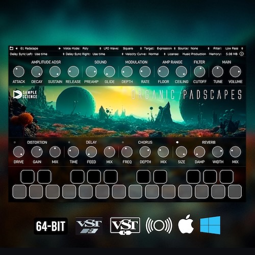 SampleScience「Organic Padscapes」自然の音を“演奏可能なパッドサウンド”に変換！風や雨の音が美しい和音になる、自然×音楽の境界を超える音源｜DTMプラグインセール