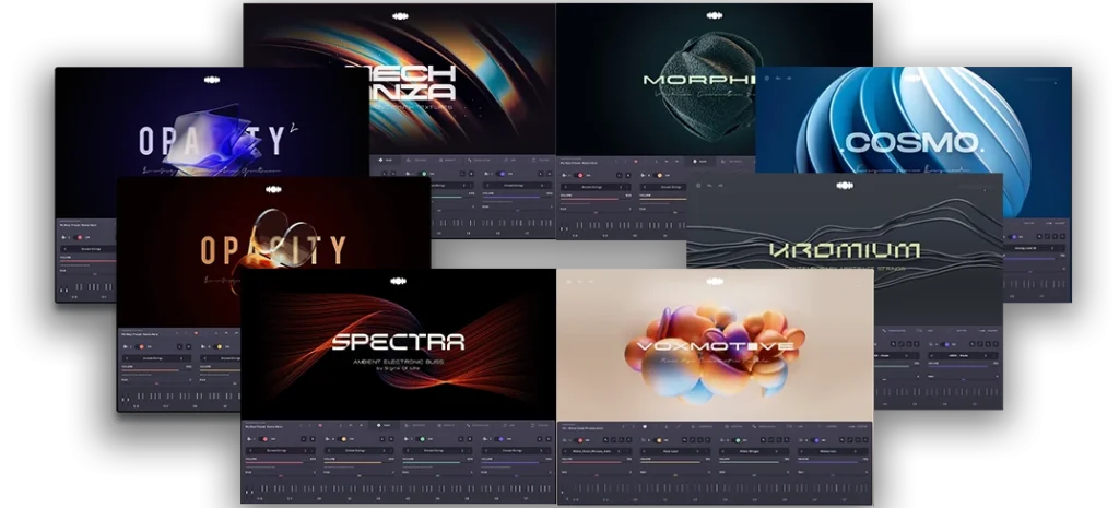 Audiomodern「Soundbox Instruments Bundle」抽象的なキーボード、歪んだストリングス、神秘的なボイス、映像音楽特化型ギター、6つの個性的な音源（Cosmo、Kromium、Voxmotive、Morphia、Opacity）がセットに！DTMプラグインセール