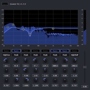 ezuhazar「QuasarEQ」C++とJUCEで作られた完全無料のEQプラグイン！音声処理やプラグイン開発を学びたい人にも最適｜DTMプラグインセール