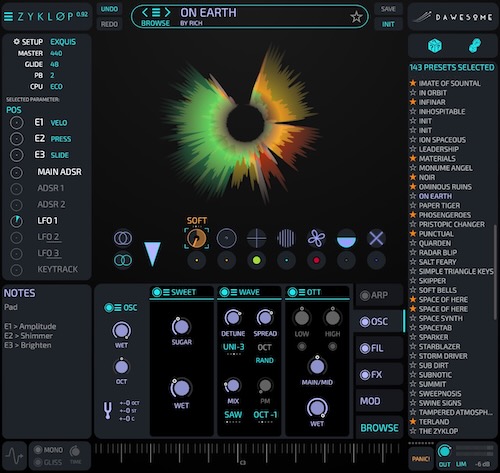 Tracktion「Dawesome Zyklop」MYTH譲りのリシンセシス搭載・軽量・高音質！直感的操作と125の高品質プリセットが揃った“音遊び”特化型シンセ｜DTMプラグインセール
