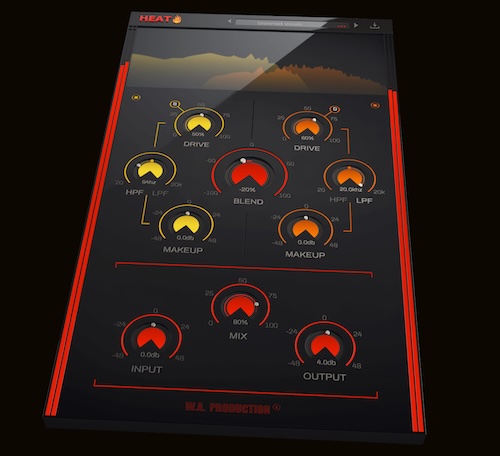 W. A. Production「Heat 2」“ただ歪ませる”を超えた音作りツール！2系統のディストーション×10種類の歪みで音を自在に操る、プロも納得の高性能プラグイン｜DTMプラグインセール