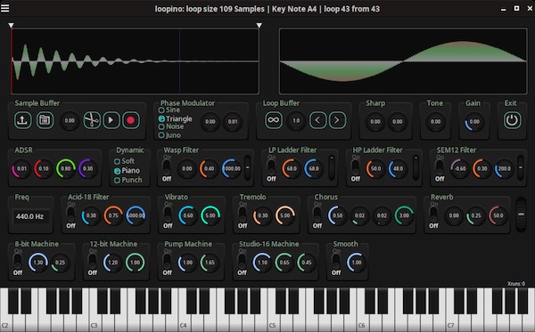 brummer10「Loopino」初心者でも簡単に使えるループ作成機能と、上級者も満足する音響加工機能の両立！ドラッグ＆ドロップ、録音、ADSR、エフェクトまで備えた軽量サンプラー｜DTMプラグインセール