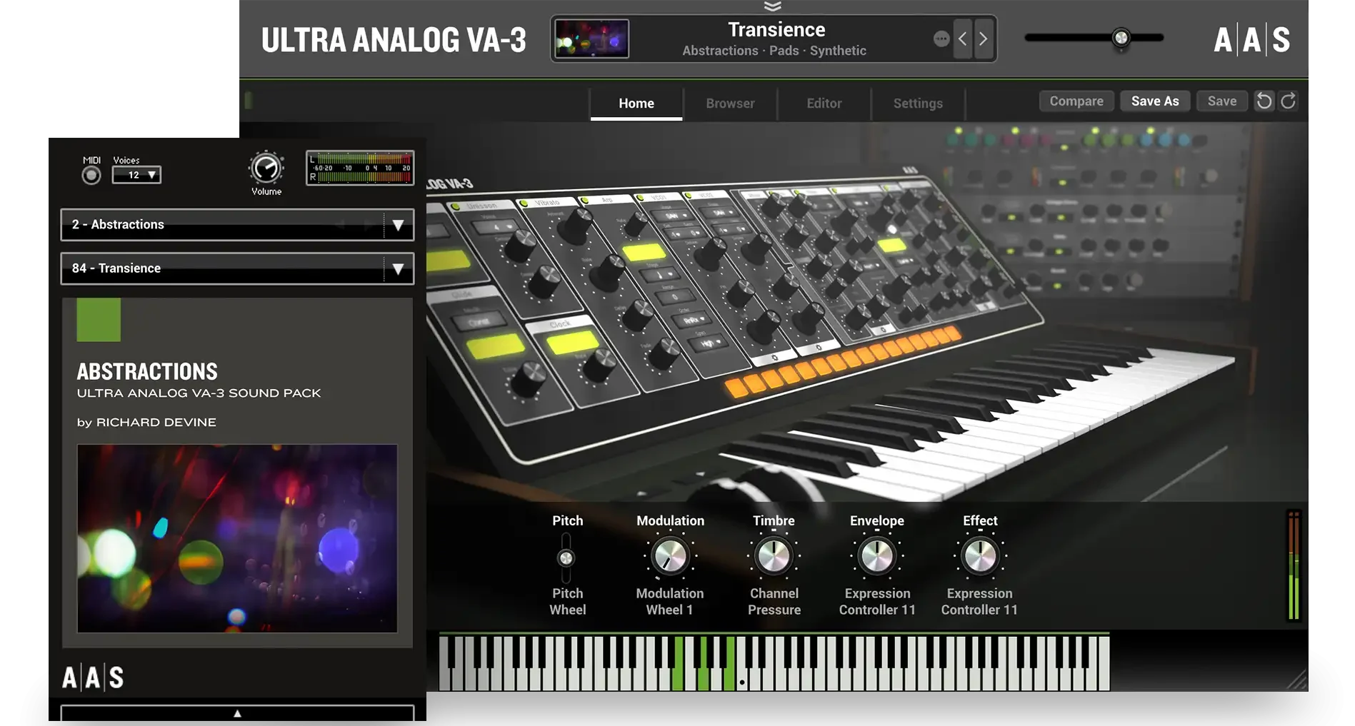 Applied Acoustics Systems「Abstractions Ultra-Analog VA-3 Sound Bank」Richard Devineの圧倒的サウンドセンスを体感できる！音楽制作のインスピレーションが湧くUltra Analog VA-3対応、127種類の革新的プリセット集｜DTMプラグインセール