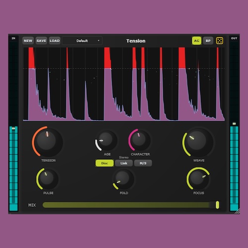 Carbon Fiber Plugins「Tension」無料とは思えない音圧・倍音・アタック処理！ADAA処理・Wavefolding・アナログ質感まで搭載した、Windows専用クリッピングプラグイン｜DTMプラグインセール