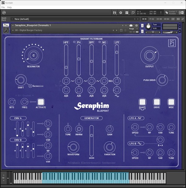 Fluidshell Design「Seraphim Blueprint Chromatic 1」映画音楽・アンビエント・アート音楽に最適！たった一つのオシレーターで無限の音を生み出す、音作りを“遊び”に変えるシンセ音源｜DTMプラグインセール