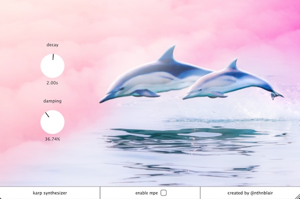 Nathan Blair「Karp」エレクトロニカからアンビエントまで幅広く活躍！MPE対応・GPU最適化・軽快な操作感で、あなたのプラック系音作りが変わる無料シンセ｜DTMプラグインセール