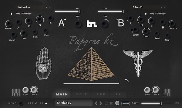 BeatSkillz「Papyrus Keys」Enigma、Enya等の80年代&90年代ニューエイジ・アーティストにインスパイアされたサウンド・コレクションを搭載したバーチャル楽器!豊潤なパッド、自然音、リード・フルート、オーケストラル&ワールド・エレメントを一つの楽器に集約したインスピレーション・マシン