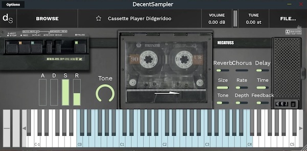 Necatuss「Cassette Player Didgeridoo」カセットのノイズとピッチダウンされた倍音、そしてディジュリドゥというプリミティブな響きが、他では絶対に作れない“音の隙間”を生み出す無料VST音源｜DTMプラグインセール