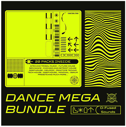 D-Fused Sounds「Dance Mega Bundle」7GB以上の高音質サウンドでクラブ対応トラックを最速で完成!プロ仕様のループ・ワンショット・ボーカル素材が詰まった即戦力ライブラリ|DTMプラグインセール