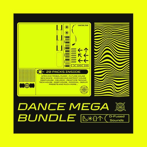 D-Fused Sounds「Dance Mega Bundle」7GB以上の高音質サウンドでクラブ対応トラックを最速で完成！プロ仕様のループ・ワンショット・ボーカル素材が詰まった即戦力ライブラリ｜DTMプラグインセール