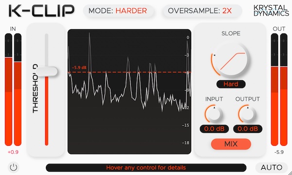 Krystal Dynamics「KrystalClip」音圧と音質を思い通りに操る！3つのクリッピングモードと視覚的な操作性で音作りの幅が広がる次世代型クリッピングツール｜DTMプラグインセール