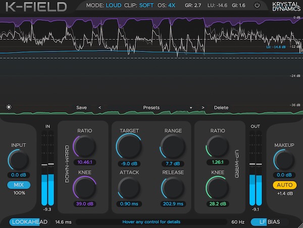 Krystal Dynamics「KrystalField」音圧・透明感・立体感のすべてを実現！上下両方向からのコンプレッション処理が可能な無料プラグイン｜DTMプラグインセール