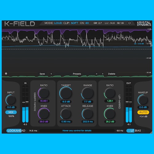 Krystal Dynamics「KrystalField」音圧・透明感・立体感のすべてを実現！上下両方向からのコンプレッション処理が可能な無料プラグイン｜DTMプラグインセール