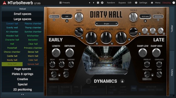 MeldaProduction「MTurboReverb」単一プラグインに約100の素晴らしいサウンドのリバーブを搭載し、独自のリバーブ・アルゴリズムをデザインすることさえ可能にする革命的アルゴリズミック・リバーブ｜DTMプラグインセール