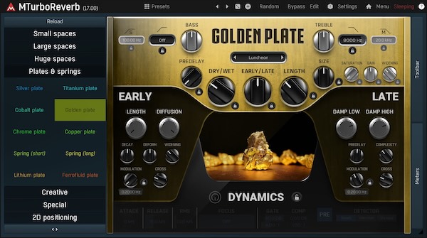 MeldaProduction「MTurboReverb」単一プラグインに約100の素晴らしいサウンドのリバーブを搭載し、独自のリバーブ・アルゴリズムをデザインすることさえ可能にする革命的アルゴリズミック・リバーブ｜DTMプラグインセール