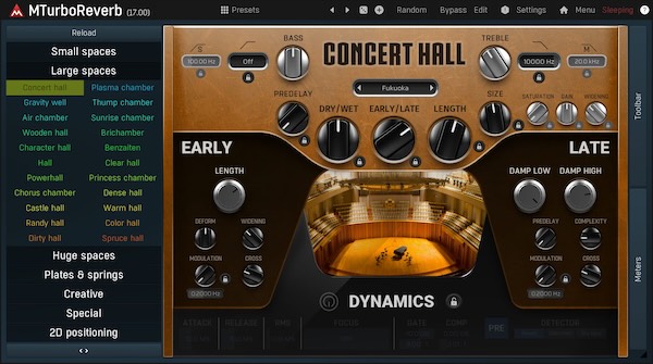 MeldaProduction「MTurboReverb」単一プラグインに約100の素晴らしいサウンドのリバーブを搭載し、独自のリバーブ・アルゴリズムをデザインすることさえ可能にする革命的アルゴリズミック・リバーブ｜DTMプラグインセール