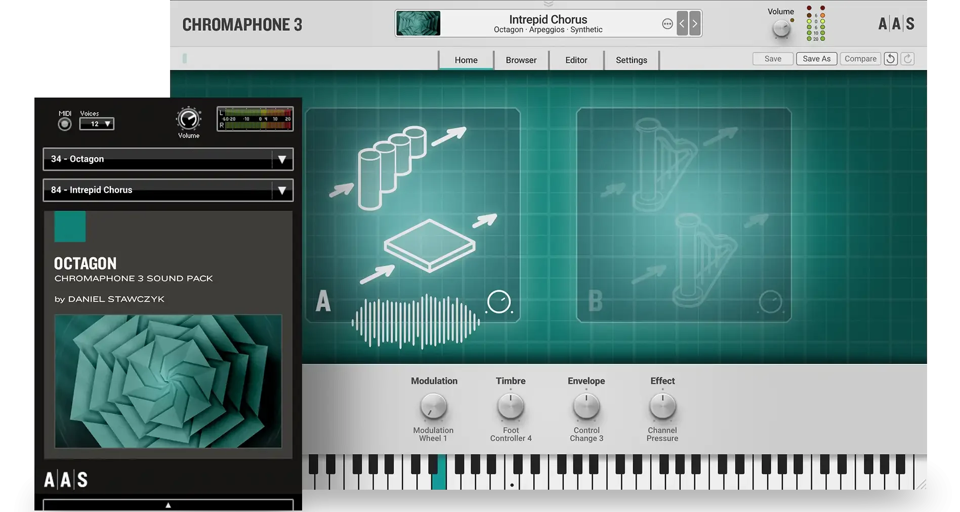 Applied Acoustics Systems「Octagon Chromaphone 3 Sound Bank」アルペジオもパッドも特殊効果もこれひとつで完結！Daniel Stawczykが手がける空間系サウンドとインスピレーションに満ちた149の高品質プリセット｜DTMプラグインセール