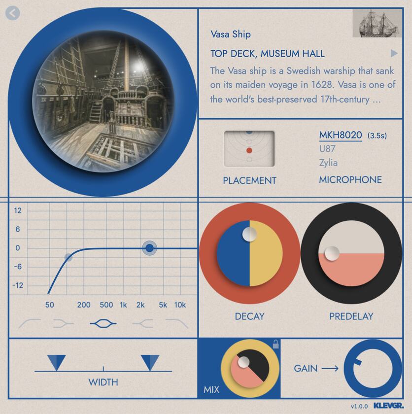 Klevgrand「Revolv」平和な森、古代遺跡、汗ばんだサウナなど、各ロケーションのユニークな雰囲気をキャプチャしたインパルスレスポンスで、歴史的&音響的にユニークな空間を探索する他に類を見ないユニークなリバーブ・プラグイン｜DTMプラグインセール