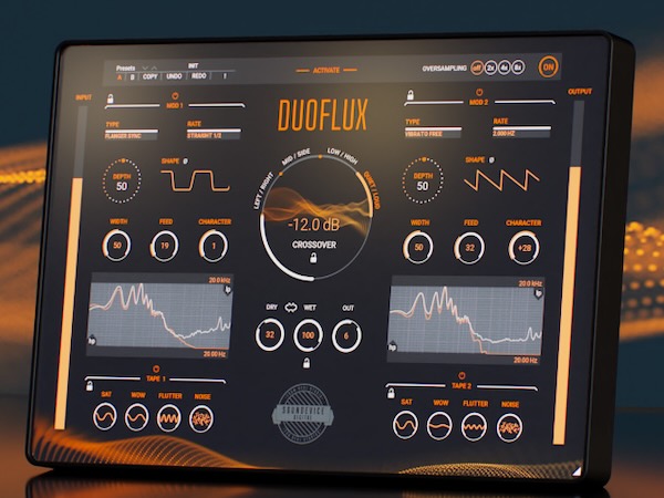 United Plugins「DuoFlux」2つの独立したモジュレーションユニットと4つの信号分割方式を組み合わせ、低域にはクリーンなモジュレーション、高域にはヴィンテージなテープ・ワウを適用といった、複雑なサウンドデザインを実現する次世代デュアル・モジュレーション・プラグイン｜DTMプラグインセール